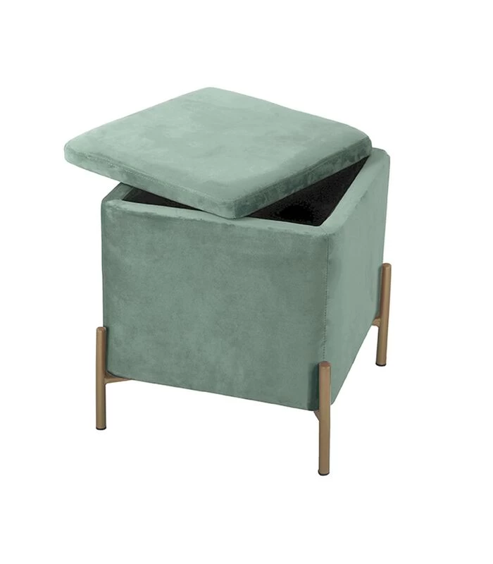 Leitmotiv Poef Snog - Jade Groen/Goud - 45x45x47cm 4 Leitmotiv Poef Snog - Jade Groen/Goud - 45x45x47cm - Afbeelding 2