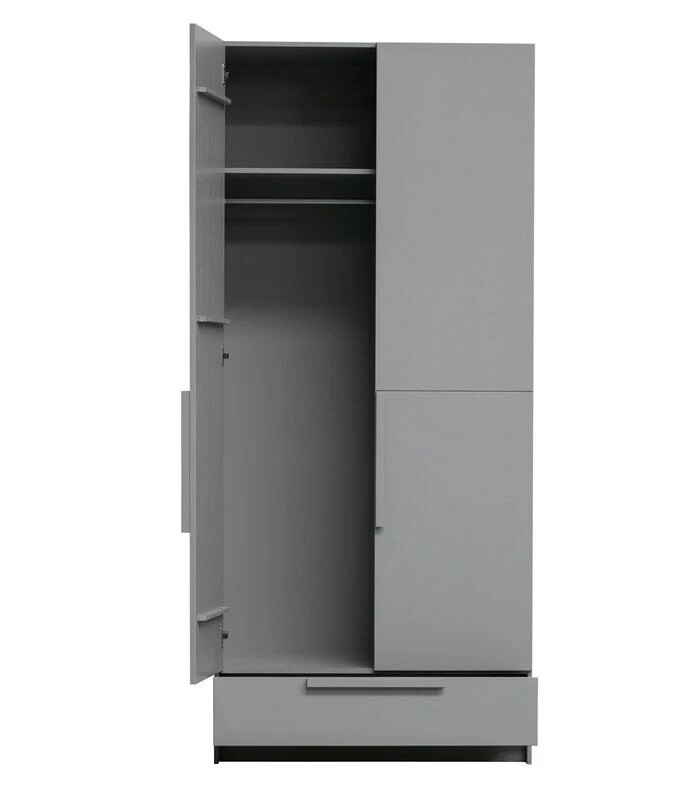 WOOOD Pure 2-Deurs Hangkast - Grenen - Betongrijs - 215x95x60 6 WOOOD Pure 2-Deurs Hangkast - Grenen - Betongrijs - 215x95x60 - Afbeelding 4