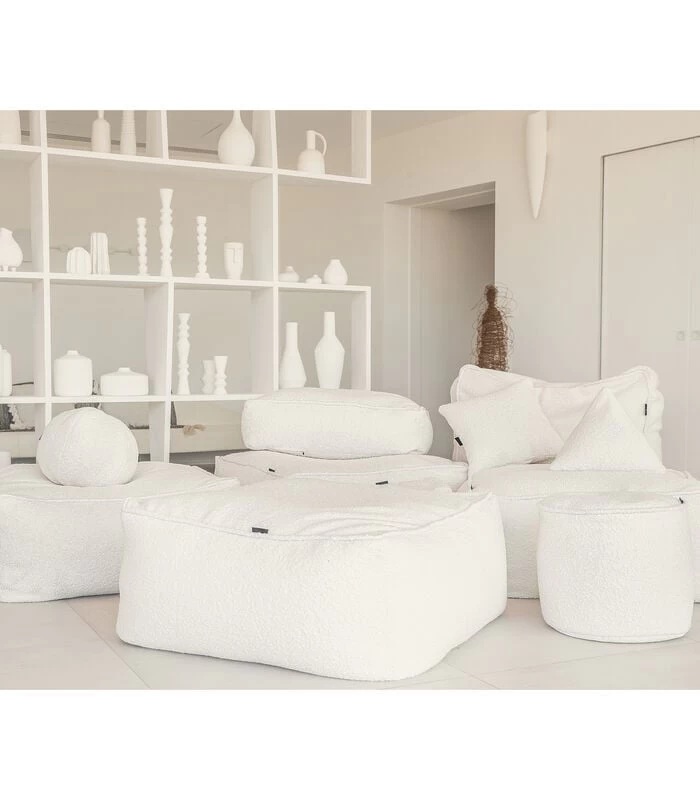 4 Modulaire Poef Bank Van Geluste Wol 5 4 Modulaire Poef Bank Van Geluste Wol - Afbeelding 3