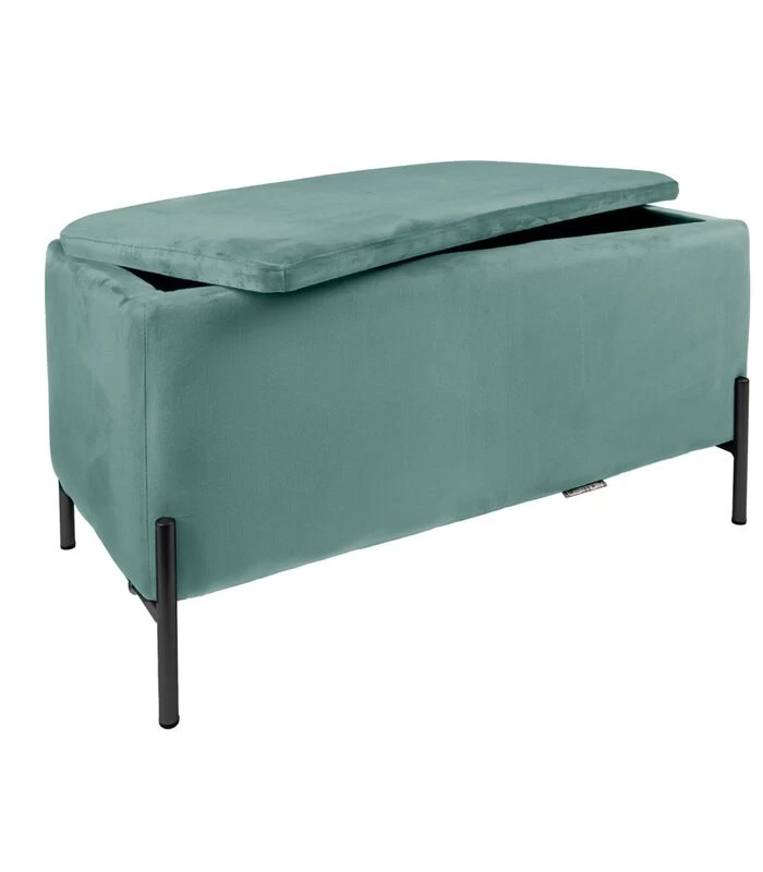 Leitmotiv Bank Snog XL - Velvet Jade Groen, Zwarte Poten - 90x45x45cm 3 Leitmotiv Bank Snog XL - Velvet Jade Groen, Zwarte Poten - 90x45x45cm
