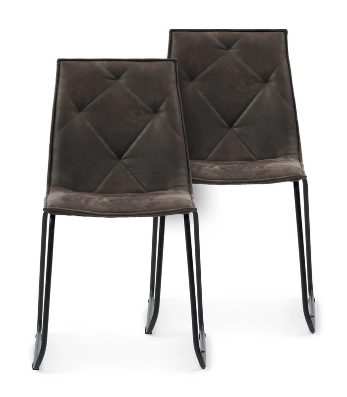 Eetkamerstoelen Set Van 2 - Venice Park Stackable Chair - Bruin 3 Eetkamerstoelen Set Van 2 - Venice Park Stackable Chair - Bruin