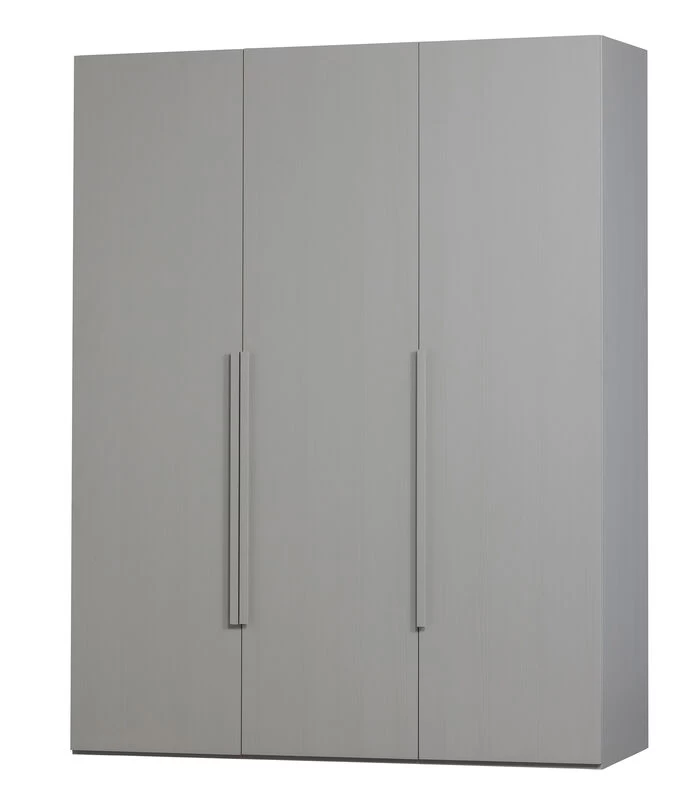 WOOOD Rens Kledingkast 3-Deurs - Noten/Grijs - 210x165x58 3 WOOOD Rens Kledingkast 3-Deurs - Noten/Grijs - 210x165x58
