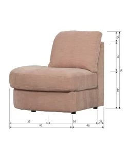 VTwonen Family 1-Zits Element Ronde Hoek Links - Roze - 85x93x98 -Meubilair Verkoop c4b7c29c866f44f380bdc6b45cde6a84