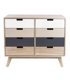 Leitmotiv Ladekast Snap Wood - Met 8 Lades - 78,5x36x65cm