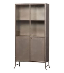 BePureHome Fossil Vitrinekast - Metaal - Champagne - 180x95x38