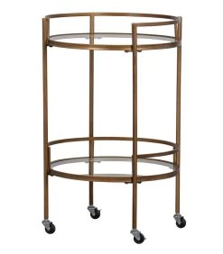 Exclusive Zora Trolley - Metaal/Glas - Antique Brass - 79x50x50