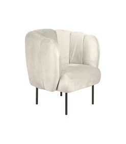 Leitmotiv Fauteuil Tulip Velvet - Wit - 76x71x81cm -Meubilair Verkoop cb0d3b4bd3a44e0d856206c24784d658