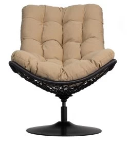 Draaifauteuil Buiten Vive - Rattan - Zand/Zwart - 37x63x46 -Meubilair Verkoop cdc82d1100b4417e9c8df273187cc27e