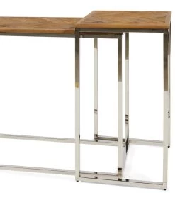 Wandtafel - Haltafel - Bushwick Sidetable Hout XL - Set Van 2 Stuks - Zilver -Meubilair Verkoop d47304adb38046dea18cd98cb7d90df6