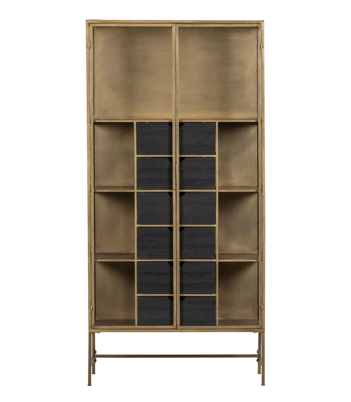 Exclusive Kayaz Vitrinekast - Metaal - Brass - 187x90x40 5 Exclusive Kayaz Vitrinekast - Metaal - Brass - 187x90x40 - Afbeelding 3