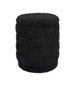Leitmotiv Poef Cuddly - Zwart - 35x35x40 Cm