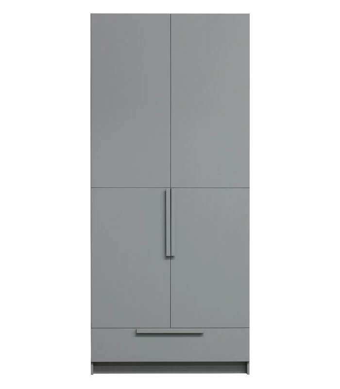 WOOOD Pure 2-Deurs Hangkast - Grenen - Betongrijs - 215x95x60 3 WOOOD Pure 2-Deurs Hangkast - Grenen - Betongrijs - 215x95x60