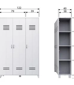 VTwonen Opberggigant Vt Locker 3-Deurs - Grenen - Wit - 186x123x40 -Meubilair Verkoop d9f4c8c1194d4b3faf47dfa1c13fab6b
