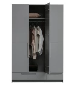 WOOOD Pure Kast 3-Deurs - Grenen - Betongrijs - 215x142x60 -Meubilair Verkoop daad609c9e7641c5bdf4a811ed679fd3