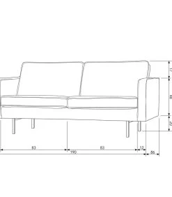 BePureHome Rodeo Bank 2-Zits - Recycle Leer - Zwart - 85x190x86 -Meubilair Verkoop dae7066102a24d3590c4fd6a46d33af3 2