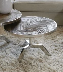 Salontafel Rond Verstelbaar 60 Cm - Kirkwood Adjustable Table - Zilver -Meubilair Verkoop db2db3afca1d4b91b3c82732ffbb3387