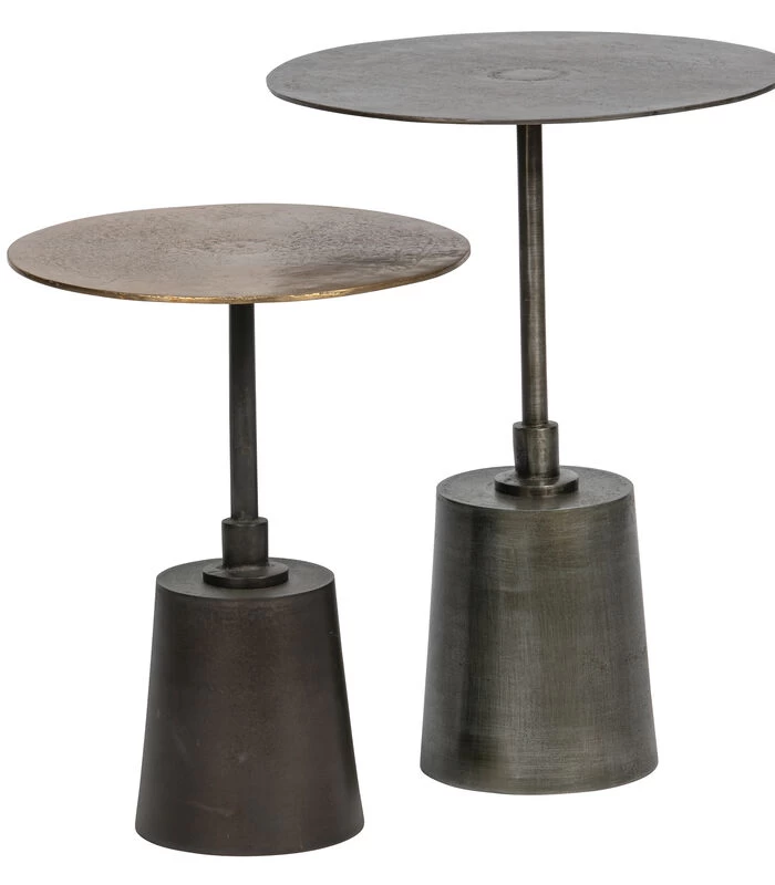 BePureHome Crush Bijzettafels - Metaal - Antique Brass - Set Van 2 3 BePureHome Crush Bijzettafels - Metaal - Antique Brass - Set Van 2