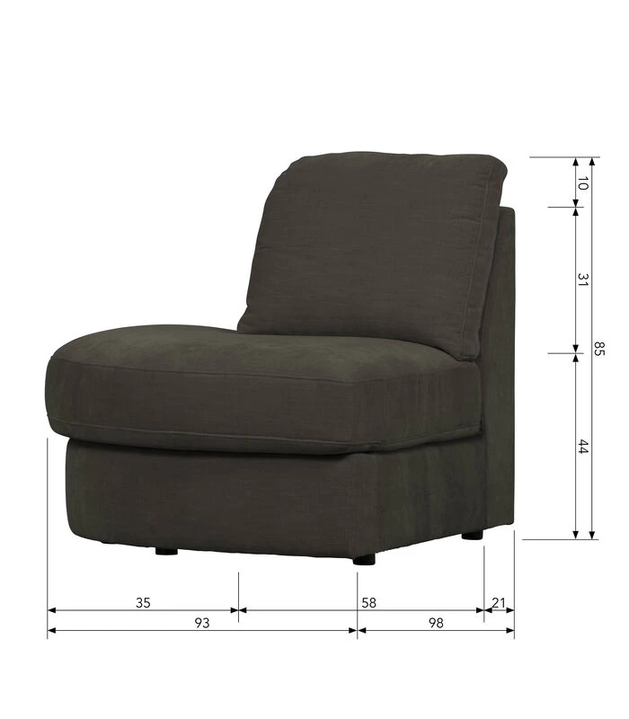 VTwonen Family 1-Zits Element Ronde Hoek Links - Antraciet - 85x93x98 5 VTwonen Family 1-Zits Element Ronde Hoek Links - Antraciet - 85x93x98 - Afbeelding 3