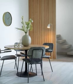 Eettafel Biboca - Hout/Zwart - Ø120cm -Meubilair Verkoop de1bf26b8d984e44b7c4b86baf0c2d39