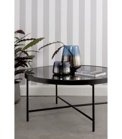 Leitmotiv Salontafel Smooth - Mat Zwart, Zwart Glas Top - 82,5x40cm -Meubilair Verkoop e4daea7d31294d058b7f0a91a104f7a4