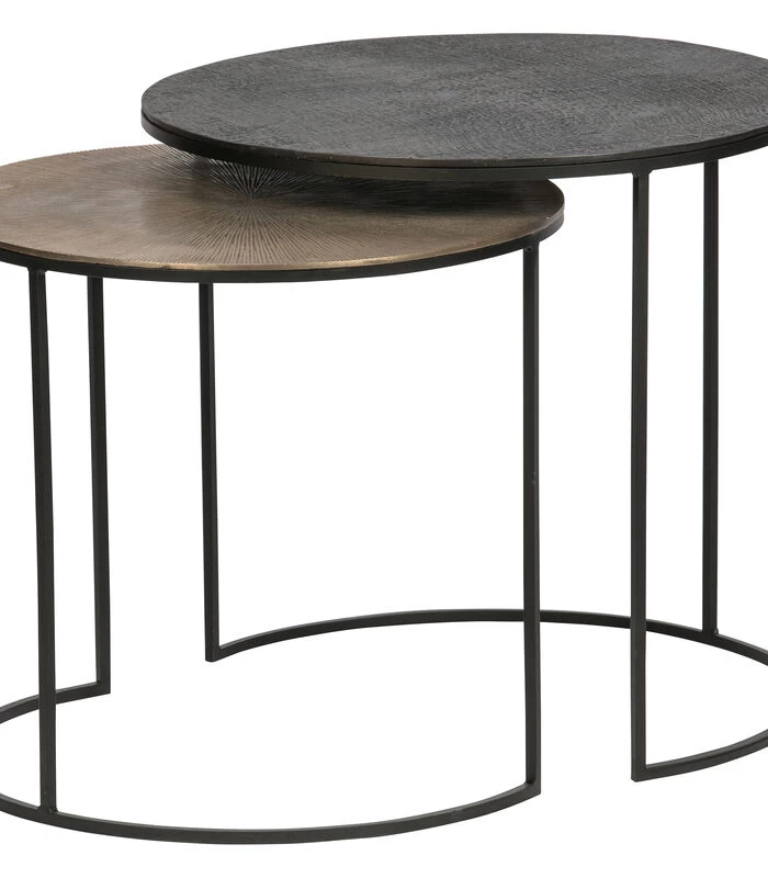 Exclusive Fara Bijzettafels - Metaal - Antique Brass - Set Van 2 5 Exclusive Fara Bijzettafels - Metaal - Antique Brass - Set Van 2 - Afbeelding 3