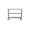 House Doctor Trolley Met 4 Wielen - Zwart / Hout