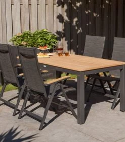 Verstelbare Tuinstoel - Teak - Antraciet - 106x63x63 -Meubilair Verkoop ea89ea41ba0b411c9e0ad7f56d9ebbe7