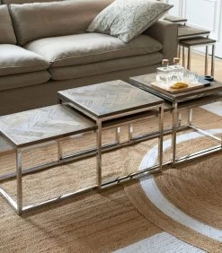 Salontafel Hout - Bushwick Table - Set Van 3 Stuks - Zilver -Meubilair Verkoop ec6c35041b0a4ad2aa97ede005136d01