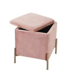 Leitmotiv Poef Snog - Roze/Goud - 45x45x47cm -Meubilair Verkoop f256872342f54b83a88ff32f591be5b0