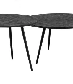 WOOOD Leo Bijzettafel - Teak/Ijzer - Zwart - 45x58x58 -Meubilair Verkoop f28435a245a44a5e93d9905d94fdd9ce