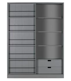 Exclusive Swing Schuifdeurkast - Grenen Geschuurd - Leem - 200x150x46