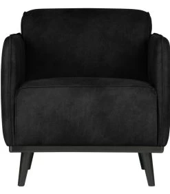 BePureHome Statement Fauteuil Met Arm - Polyester - Zwart - 77x72x93