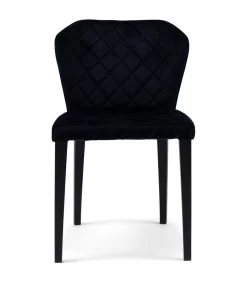 Eetstoel Isabelle Dining Chair Vel IIIIndigo - Polyester, Rubberhout - (LxBxH) 64.0x54.5x86.5 Cm