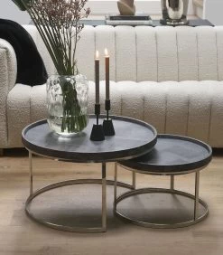 Salontafel Rond - Theodore Table - Set Van 2 Stuks - Zilver 5 Salontafel Rond - Theodore Table - Set Van 2 Stuks - Zilver -Meubilair Verkoop fab93163fbac4ee6a62be782fa98378a