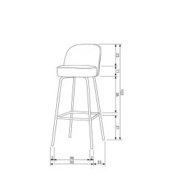 BePureHome Vogue Barstoel - Fluweel - Honing Geel - 103x50x55 -Meubilair Verkoop fb0075b6406041968177c2fee9a8928c 1