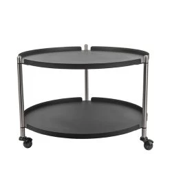 Leitmotiv Salontafel Thrill - Staal Nikkel Zwart - 60x40cm