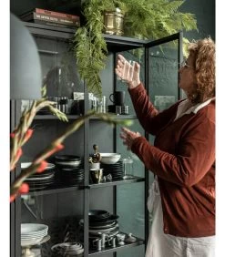 VTwonen Precious Vitrinekast - Metaal - Zwart - 190x90x43 -Meubilair Verkoop fbbf44fae8144fc8b558f4b77e4756ee