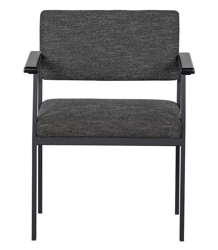 WOOOD Eetkamerstoel Gust - Polyester - Donkergrijs - Set Van 2 5 WOOOD Eetkamerstoel Gust - Polyester - Donkergrijs - Set Van 2 - Afbeelding 3