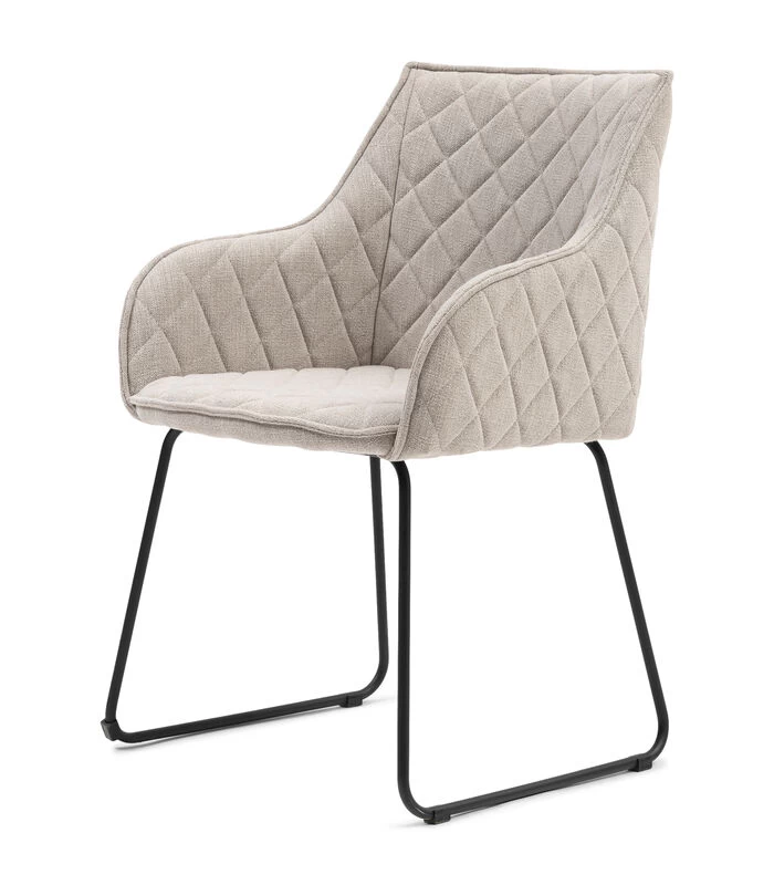 Eetkamerstoel Met Armleuning - Isco Drive Dining Armchair Mouliné - Linnen - Naturel 4 Eetkamerstoel Met Armleuning - Isco Drive Dining Armchair Mouliné - Linnen - Naturel - Afbeelding 2